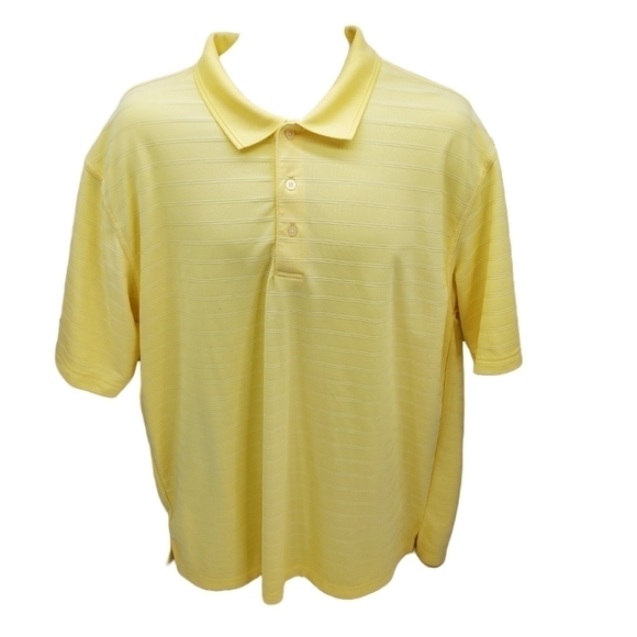PGA Tour Men's XL Yellow Golf Polo Textured Soft Sport Short Sleeve Shirt - Picture 1 of 11